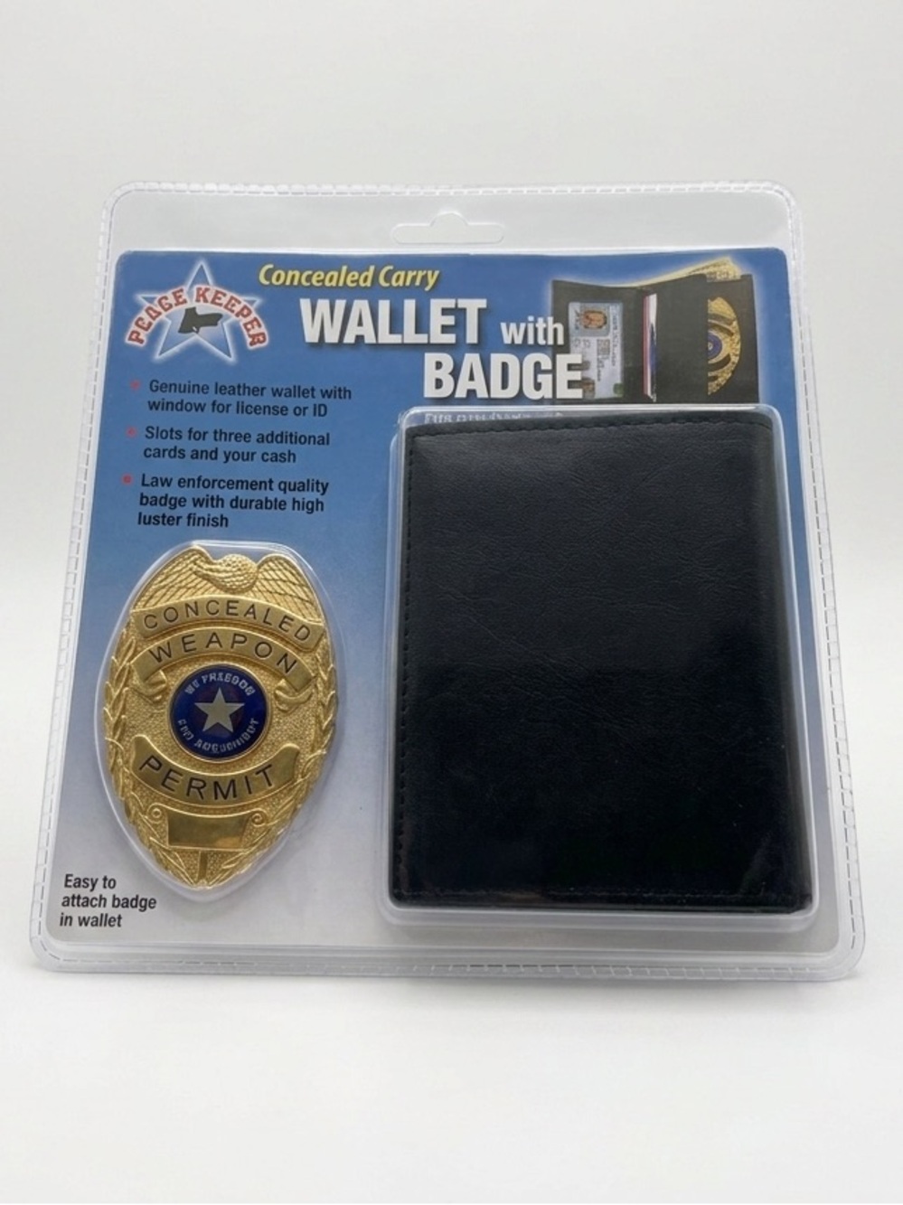 PEACE KEEPER BI-FOLD WALLET WITH BADGE